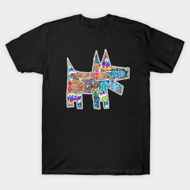 Dog Puppy Graffiti Urban Pop T-Shirt by LowEndGraphics